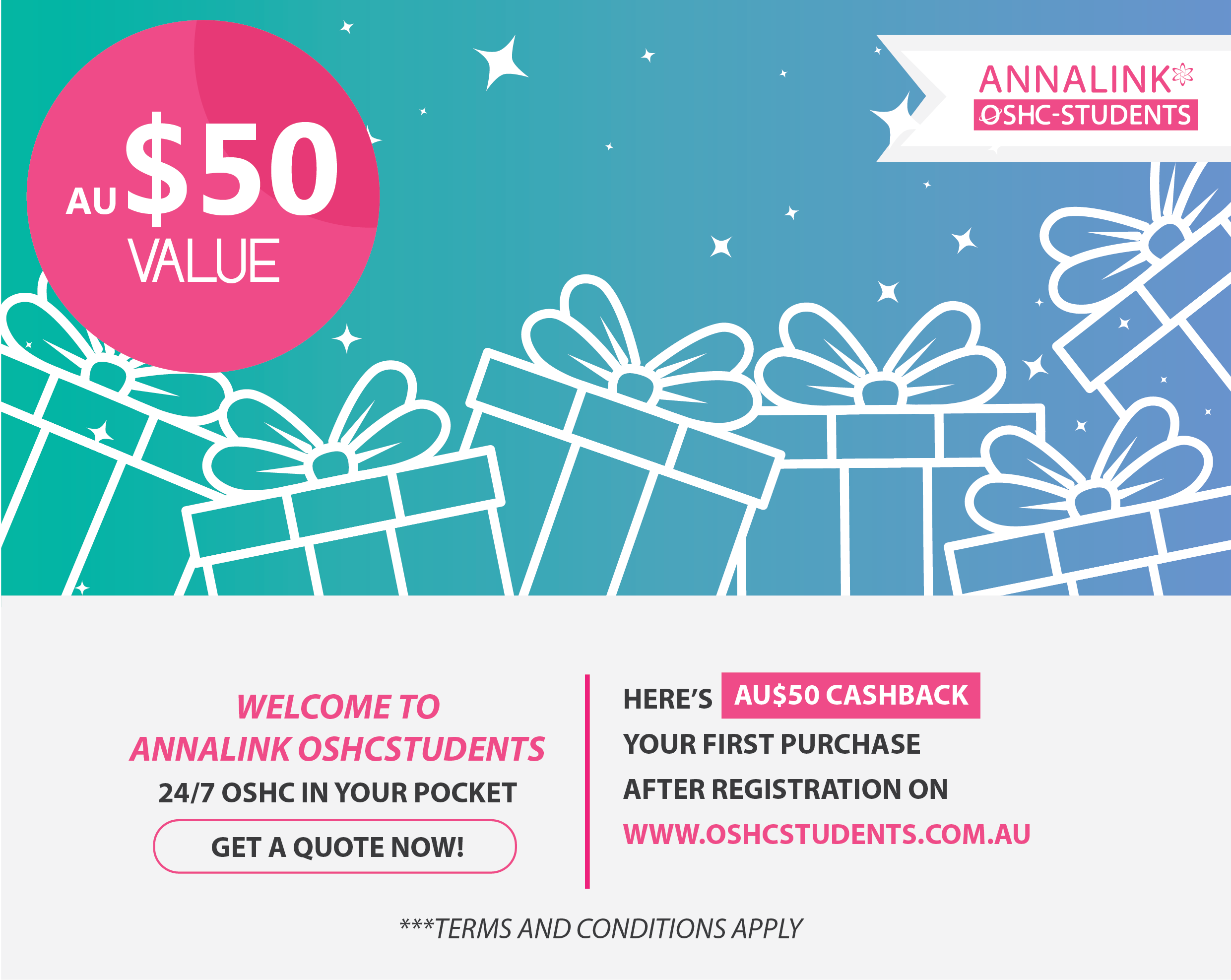 Enjoy A Free Welcome Gift For First Time Users On Annalink OSHCstudents!