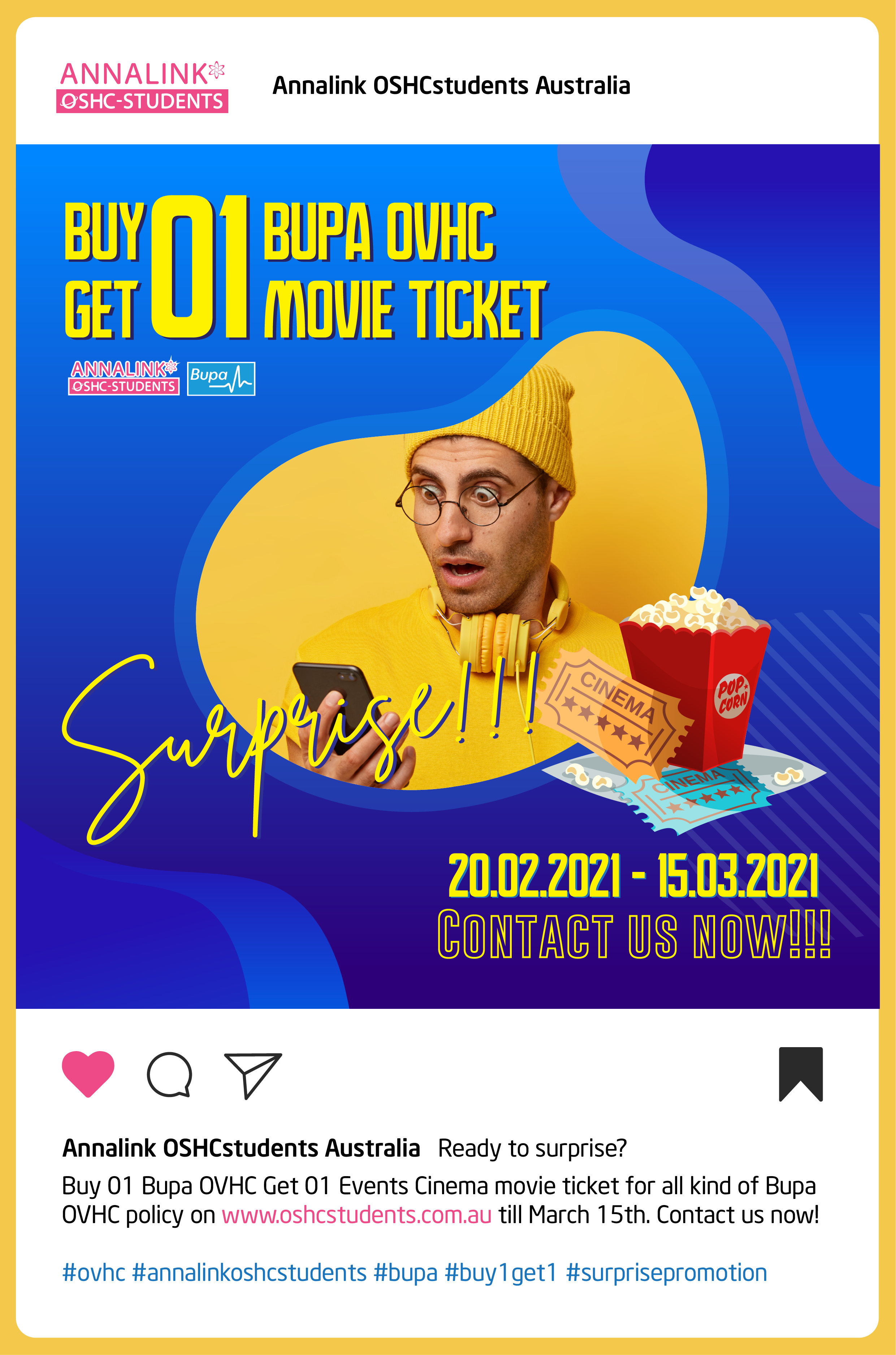 HOT OFFER FROM ANNALINK: BUY 01 BUPA OVHC, GET 01 MOVIE TICKET